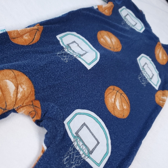 Posh Peanut Basketball Footed Sleepers Pajamas Footies Bamboo 3-6 Months - Picture 10 of 11